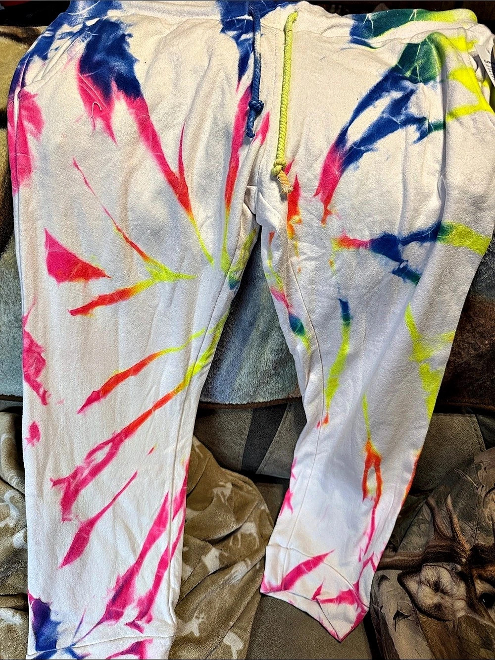 POP SURF Tie-Dye Hoodie and pants in White & Pink Size Large NWT